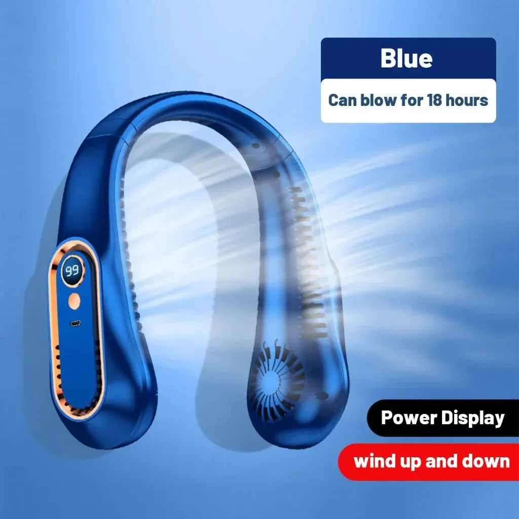 Ventilator Portabil De Gat cu 5 viteze-Reincarcabil USB,Display Digital.Racire 360 grade