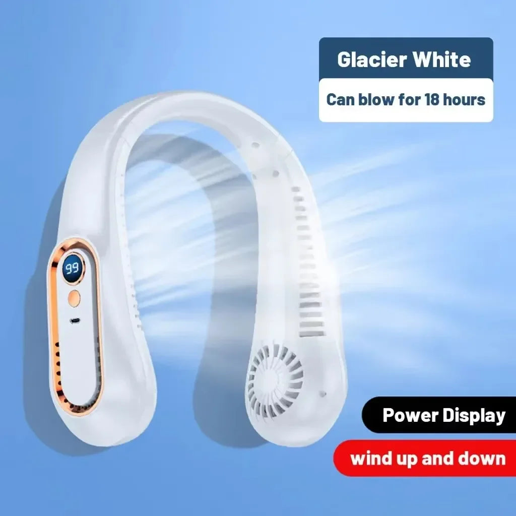Ventilator Portabil De Gat cu 5 viteze-Reincarcabil USB,Display Digital.Racire 360 grade