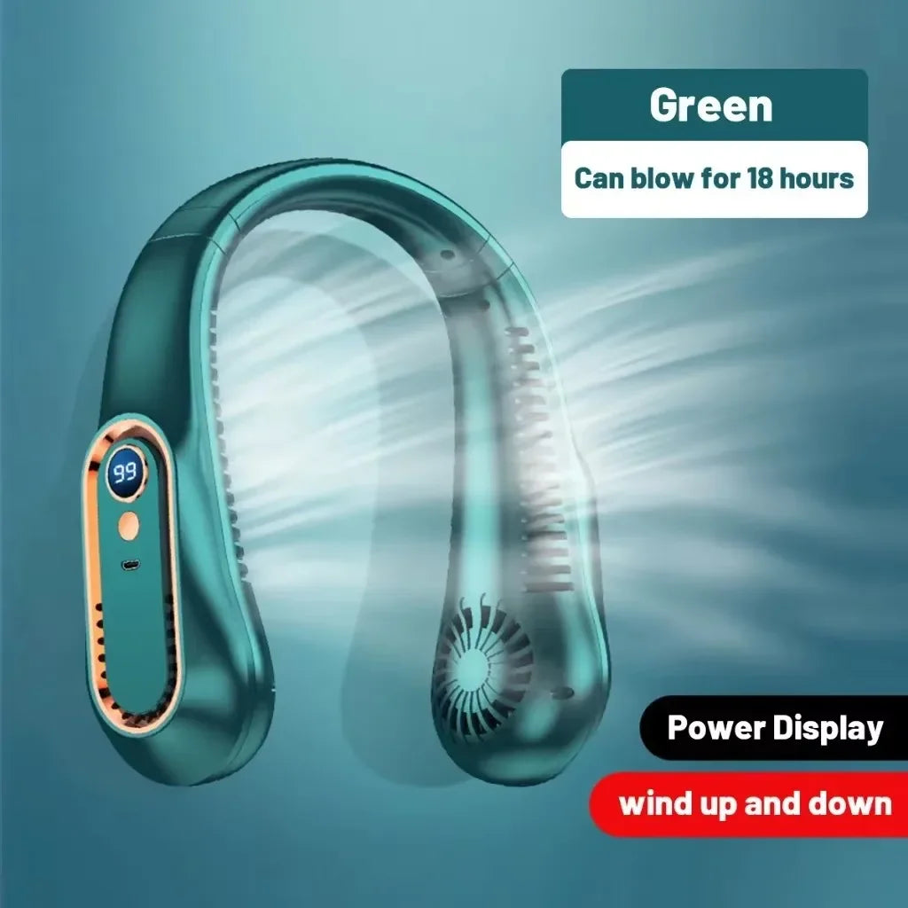 Ventilator Portabil De Gat cu 5 viteze-Reincarcabil USB,Display Digital.Racire 360 grade